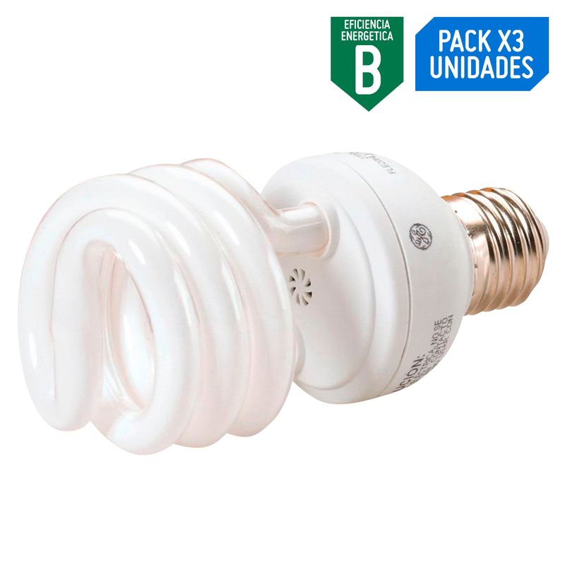 DAIRU - Pack x3 Foco Ahorrador Espiral 20W E27 Luz Amarilla