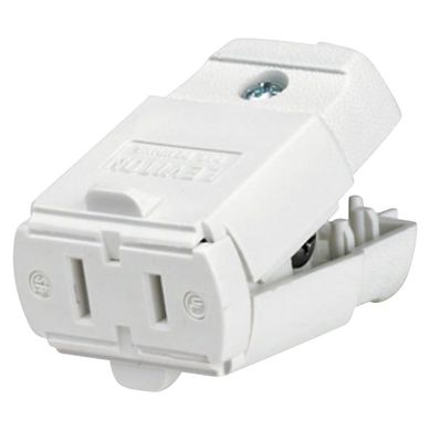 Conector Aereo 2 Polos 15A 125V Polarizada Blanco