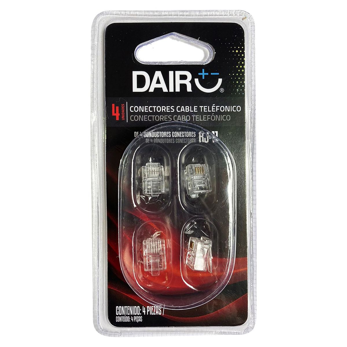 DAIRU - Conectores RJ11 x 4 Und