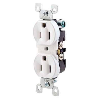 Tomacorriente Leviton doble Empotrable L/T 15A 250V Blanco