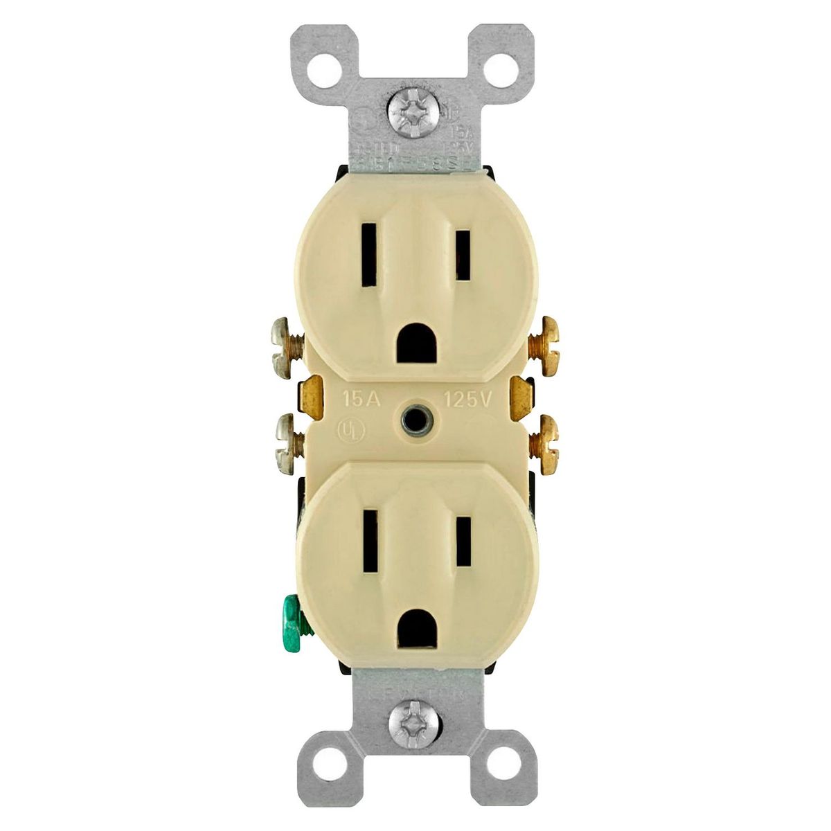 LEVITON - Tomacorriente Leviton doble Empotrable Comercial Chino 2x15A L/T 250V Marfil