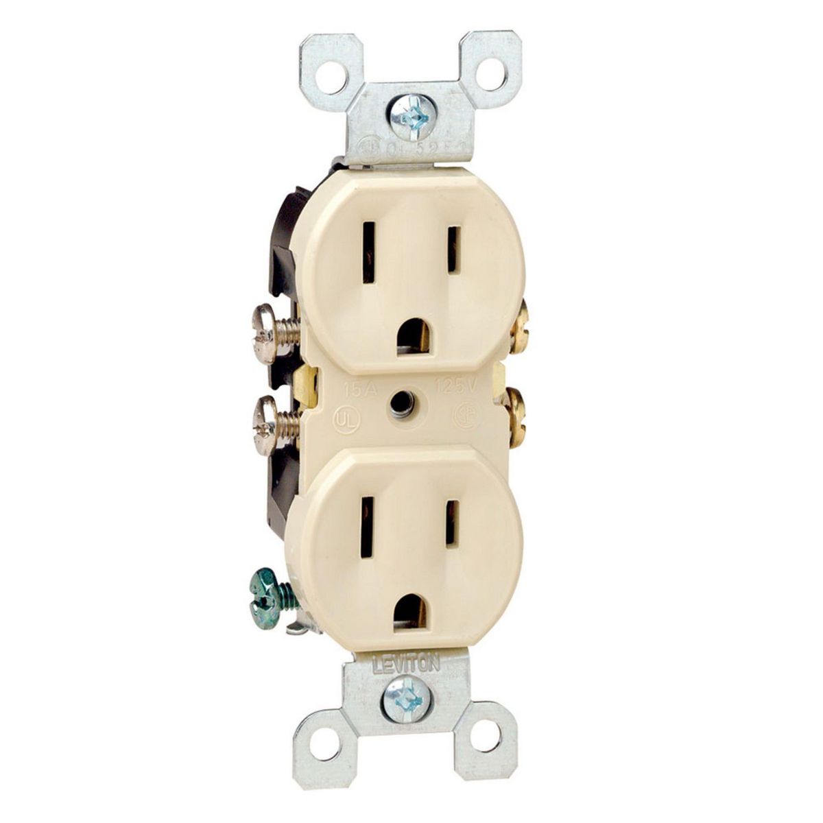 LEVITON - Tomacorriente Leviton doble Empotrable Comercial Chino 2x15A L/T 250V Marfil