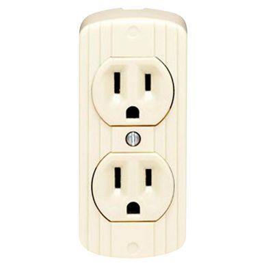 Tomacorriente Leviton doble Visible L/T 15A Marfil