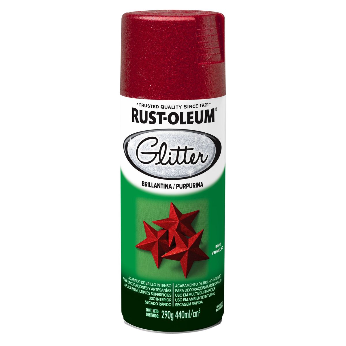 RUST OLEUM - Aerosol acabado tipo Brillantina Rojo 290 Gr.