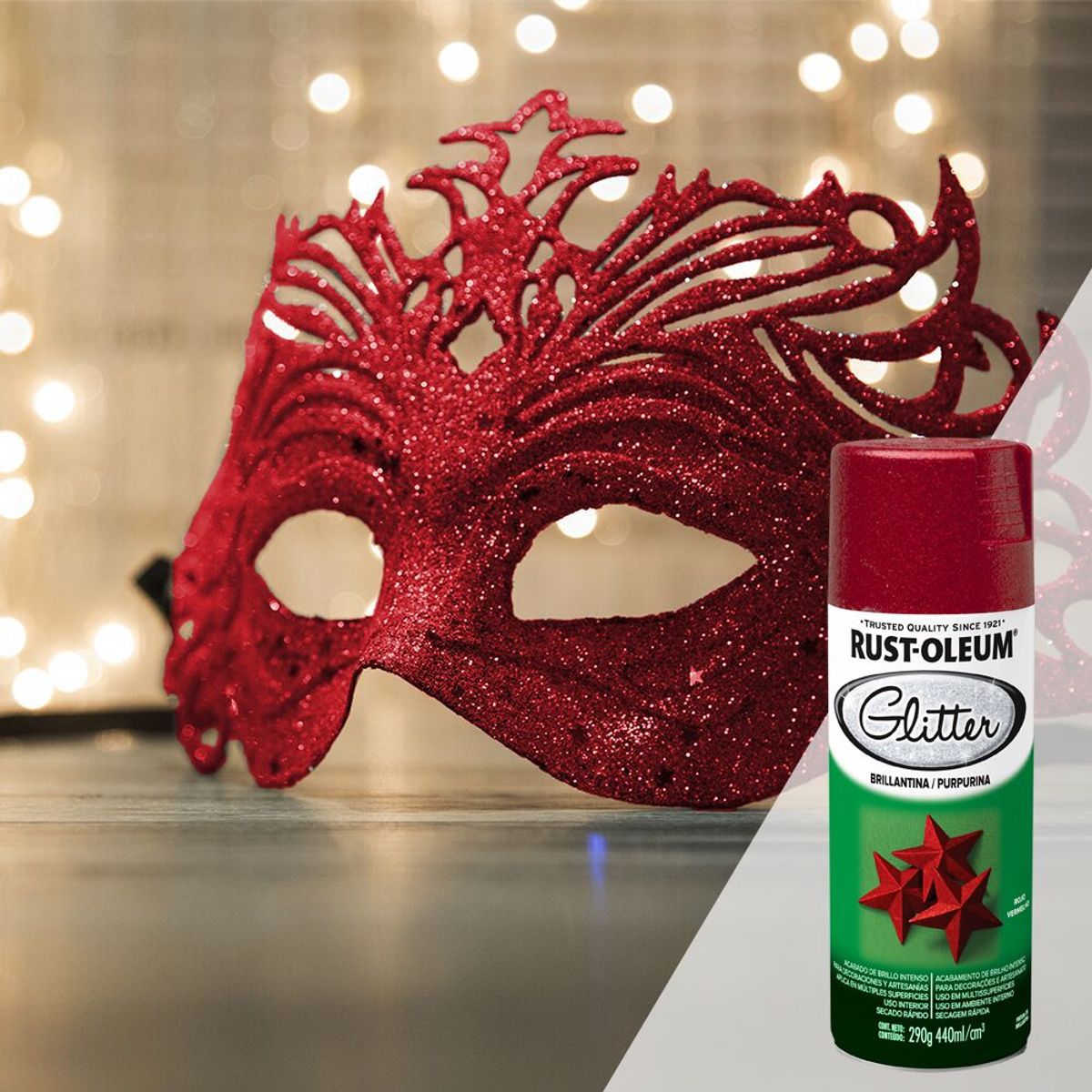 RUST OLEUM - Aerosol acabado tipo Brillantina Rojo 290 Gr.