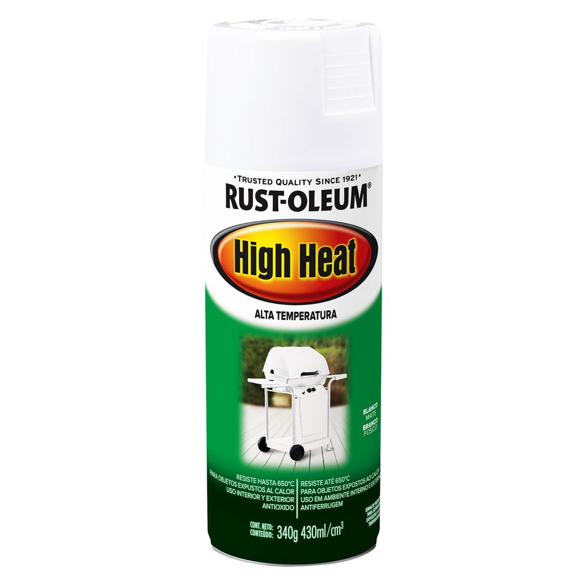 RUST OLEUM - Aerosol Alta Temperatura Blanco Mate 340 Gr.