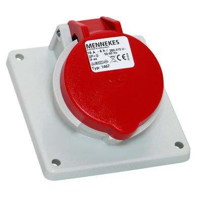 Toma Empotrable 16AMP 3P+T 415V Rojo 6H IP44