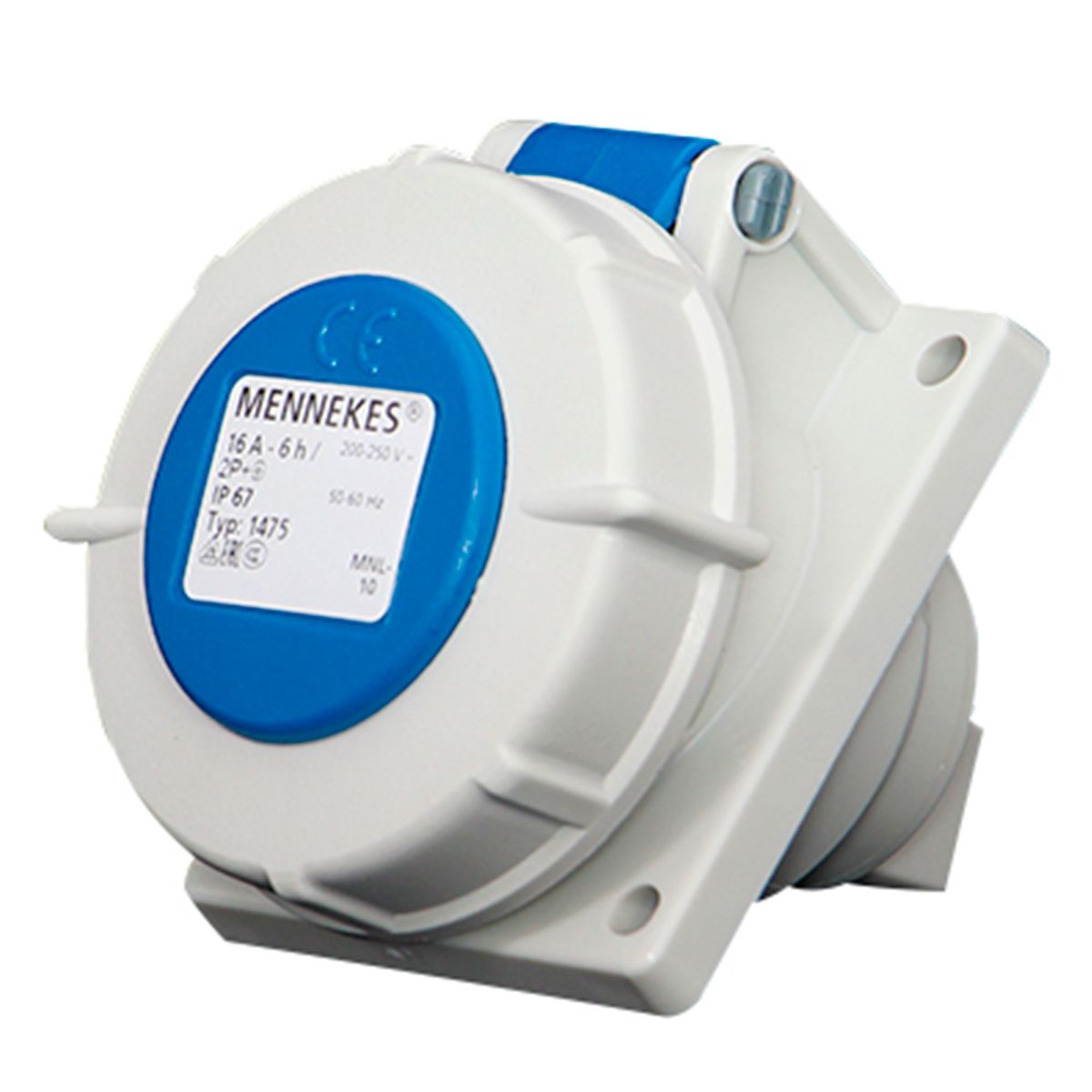 MENNEKES - Toma Empotrable 16AMP 2P+T 250V Azul 6H IP67