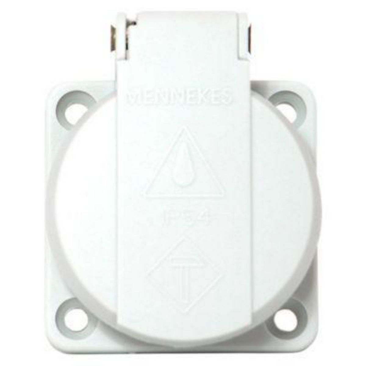 MENNEKES - Toma Empotrable Schuko Gris 16AMP 2P+T 250V IP54