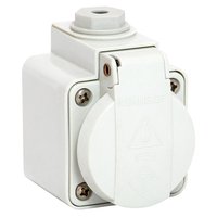 Toma Visible Schuko Gris 16AMP 2P+T 250V IP54