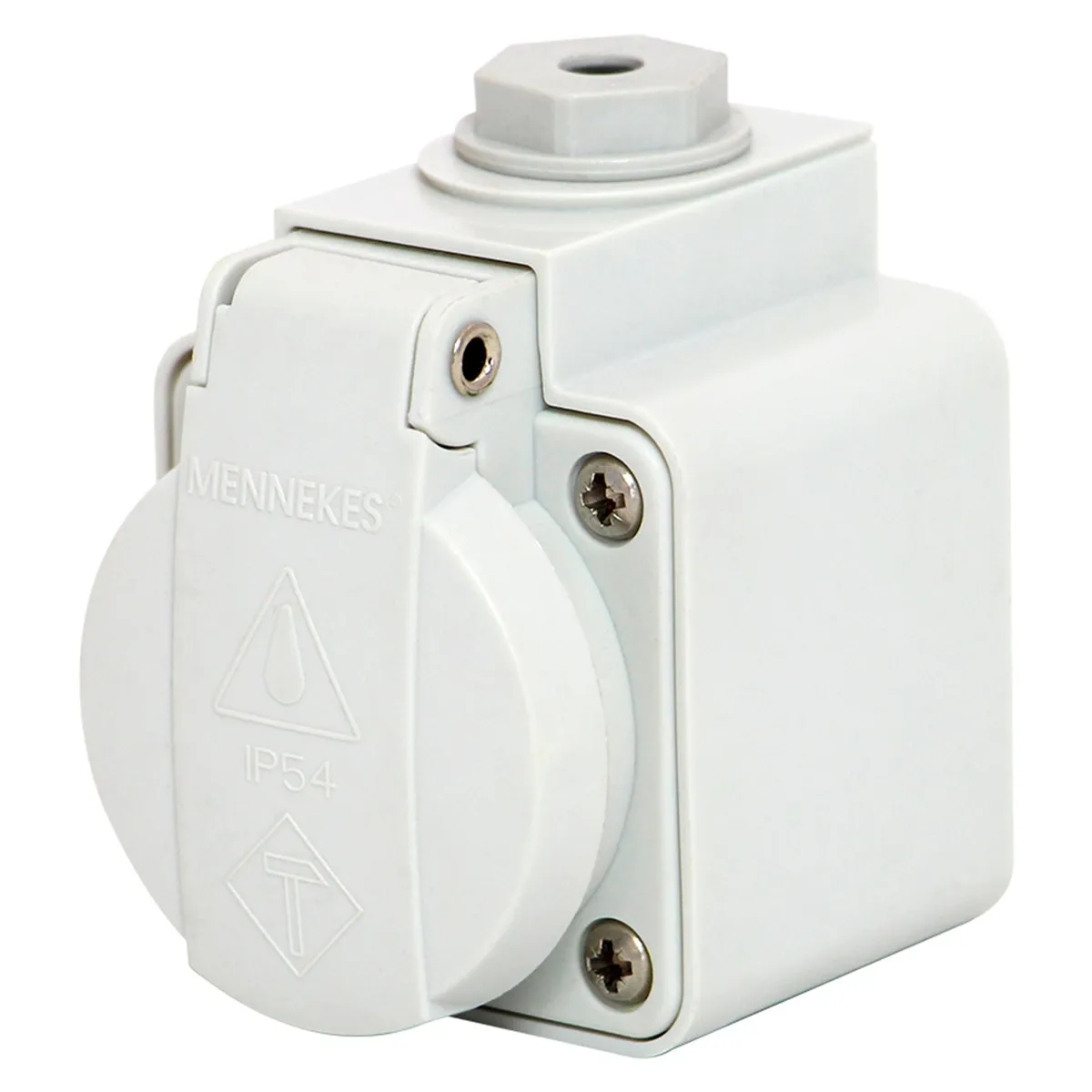 MENNEKES - Toma Visible Schuko Gris 16AMP 2P+T 250V IP54