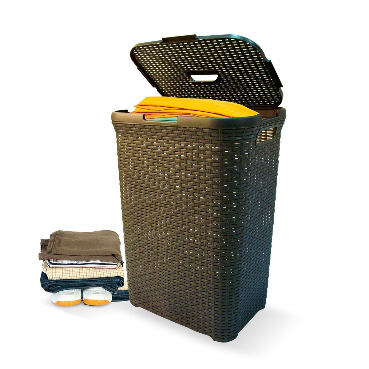 REYPLAST - Cesto de Ropa Grande Ratán Colores Varios