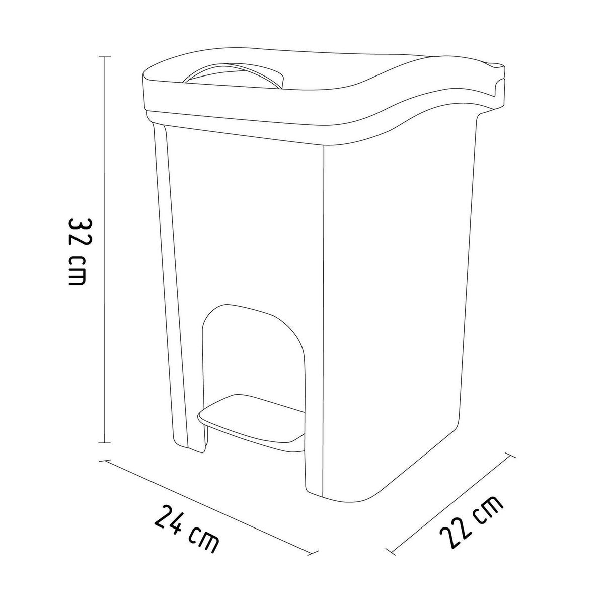 REYPLAST - Papelera de Plástico con Pedal Colores Surtidos 8L