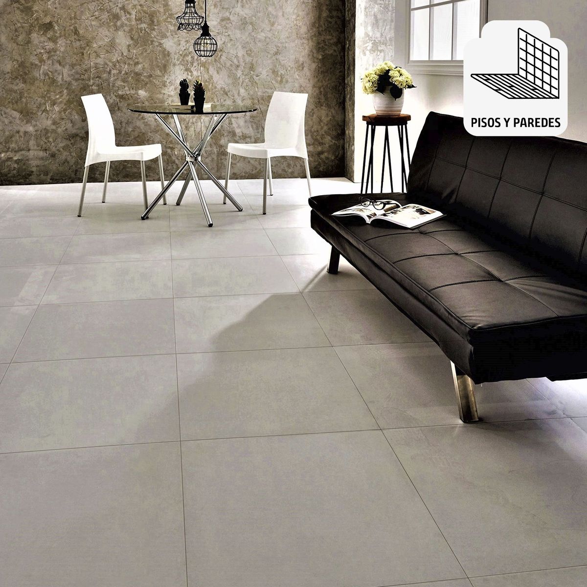 HOLZTEK - Porcelanato Gris 60x60 Rústicas Mate 1.44 m2