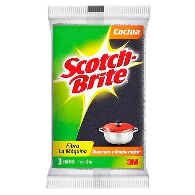 Esponja De Fibra Scotch Brite Pack X3