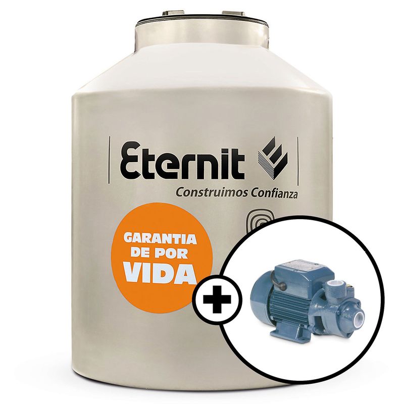  - Combo Tanque de Agua 1100 L Arena Eternit + Electrobomba Periférica 0.5 HP Humboldt