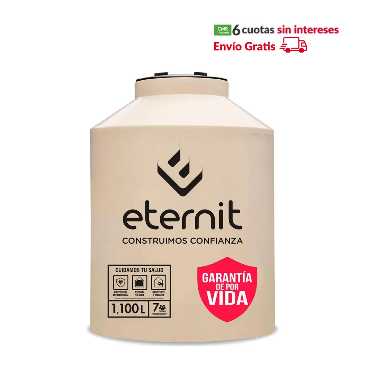 ETERNIT - Tanque de Agua Arena Eternit 1100 L