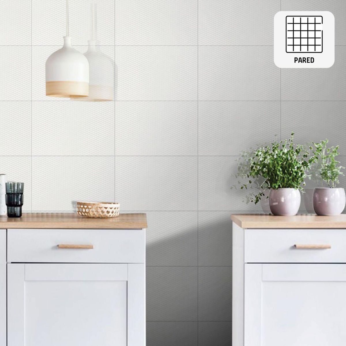 HOLZTEK - Ceramica Blanco Liso 25x40cm 1.5m2