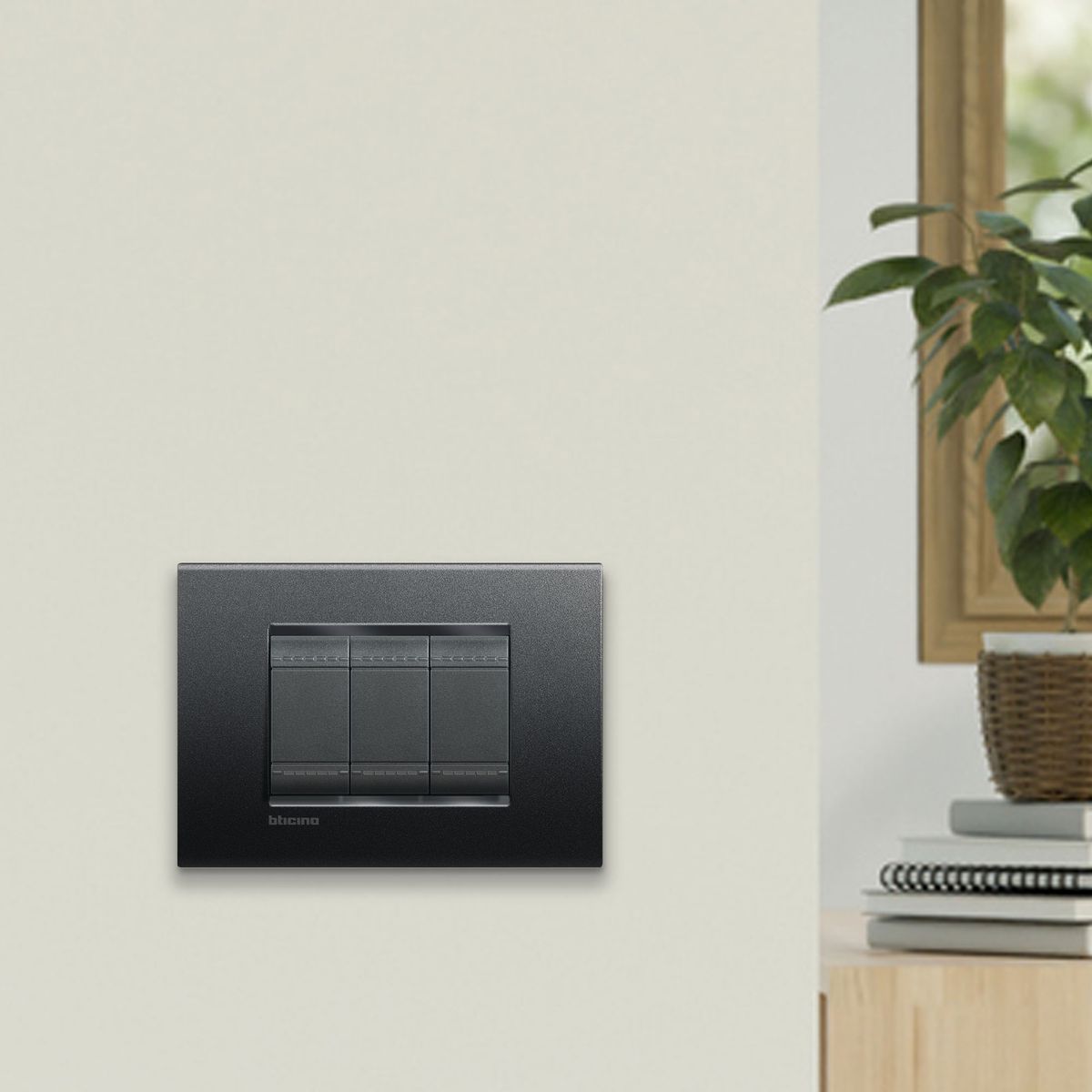 BTICINO - Placa Living Light Gris Antracita