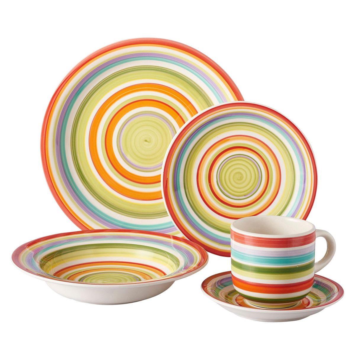 JUST HOME COLLECTION - Set de vajilla Rayas Uchi 20 piezas