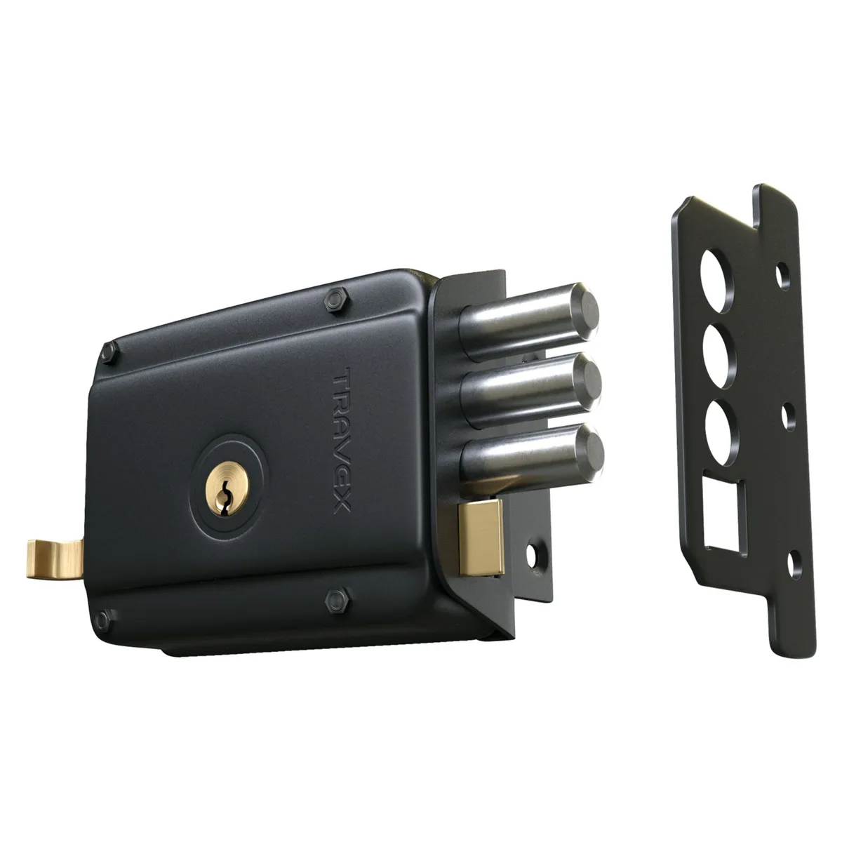 TRAVEX - Cerradura de Sobreponer Blindada 970 Negro Travex