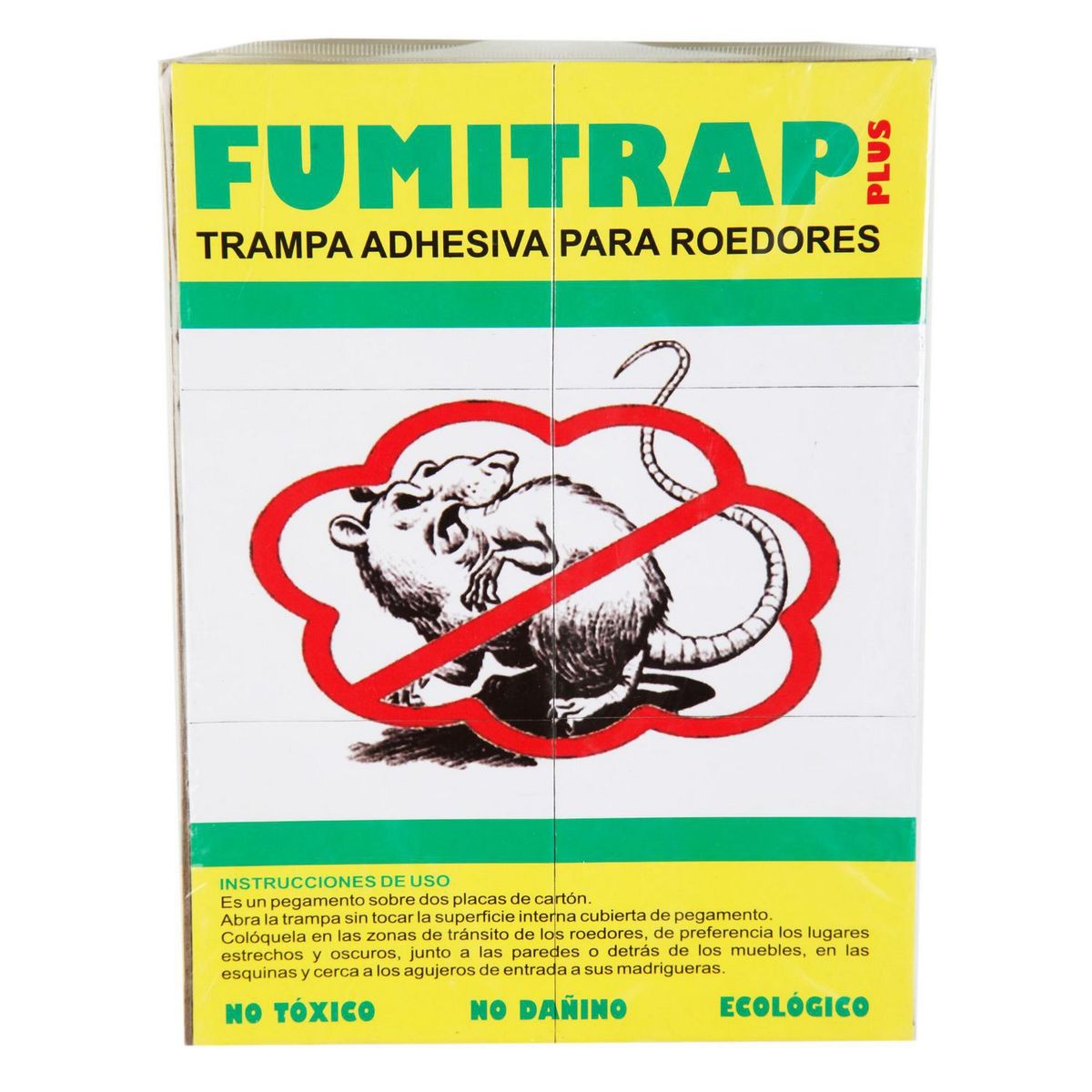 GENERICO - Trampa Adhesiva para Roedores Cartón Verde Amarillo 16.5x21x0.8cm