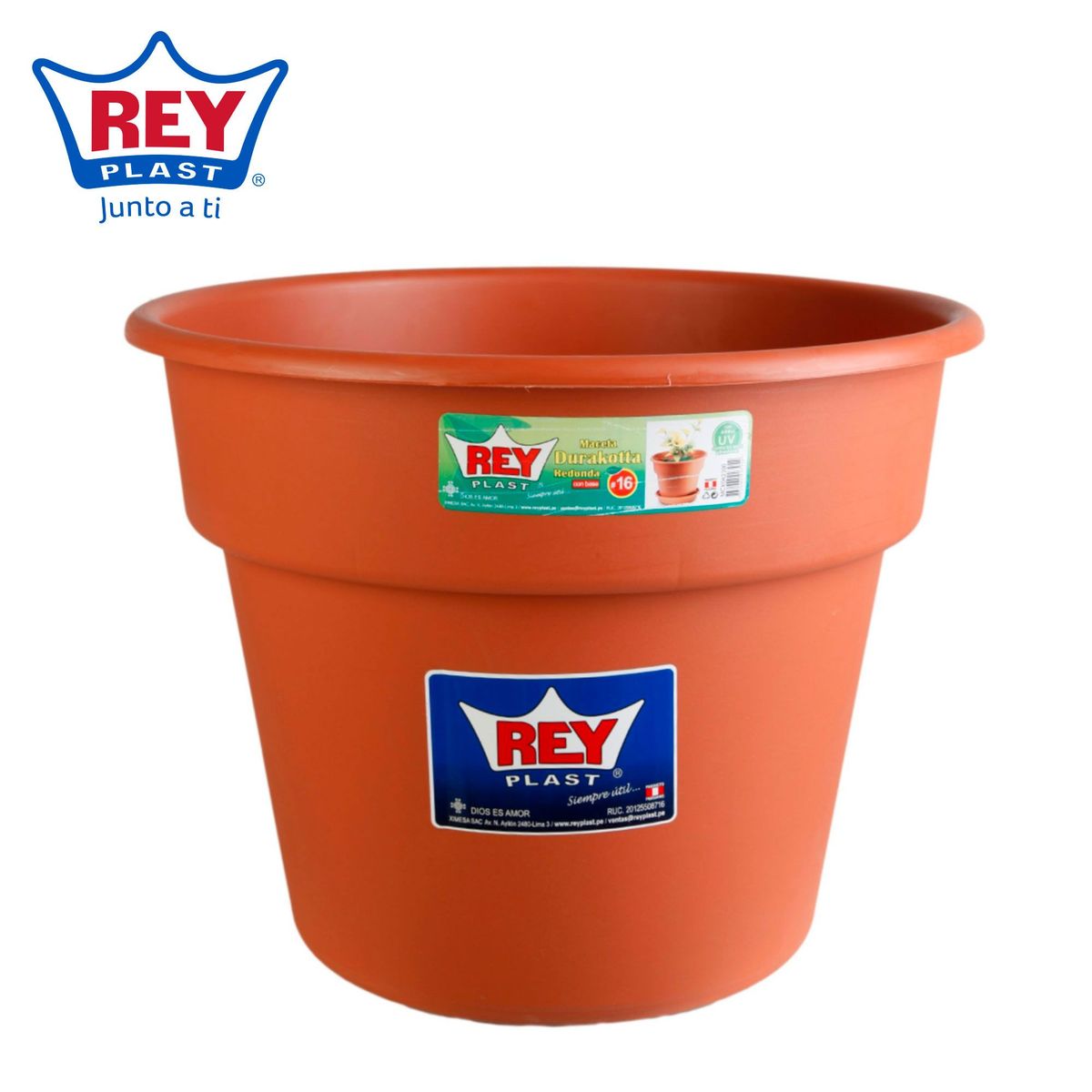 REYPLAST - Maceta Durakotta con Base Naranja 45.5x35.6x