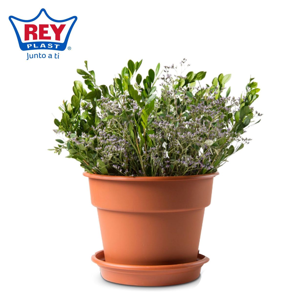 REYPLAST - Maceta Durakotta con Base Naranja 34x26.5x