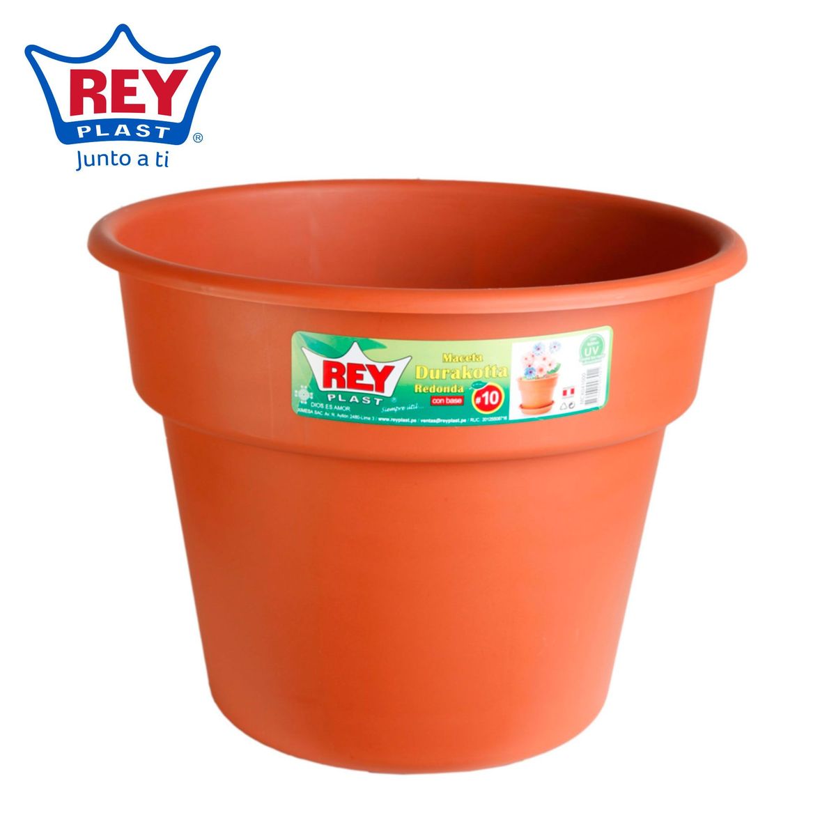REYPLAST - Maceta Durakotta con Base Naranja 28.4x22.4x