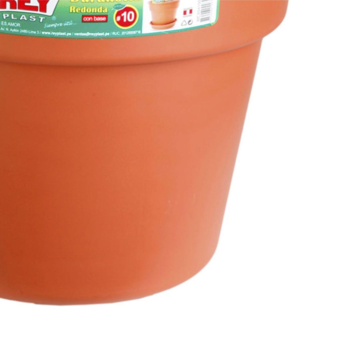REYPLAST - Maceta Durakotta con Base Naranja 28.4x22.4x