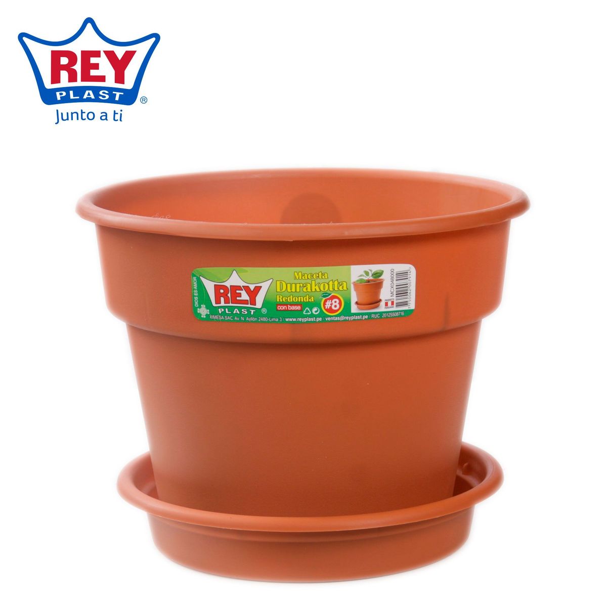 REYPLAST - Maceta Durakotta con Base Naranja 22.5x18x