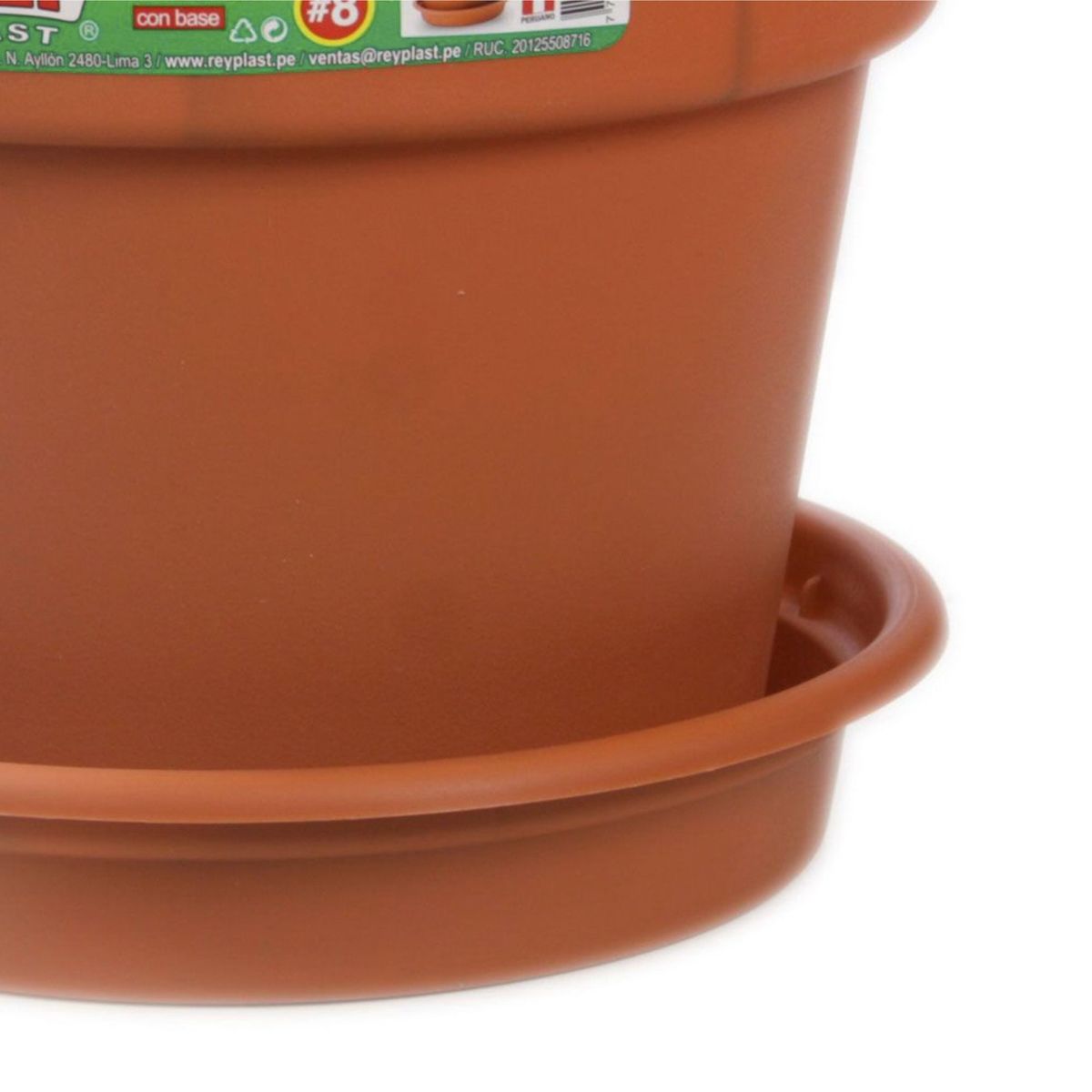 REYPLAST - Maceta Durakotta con Base Naranja 22.5x18x