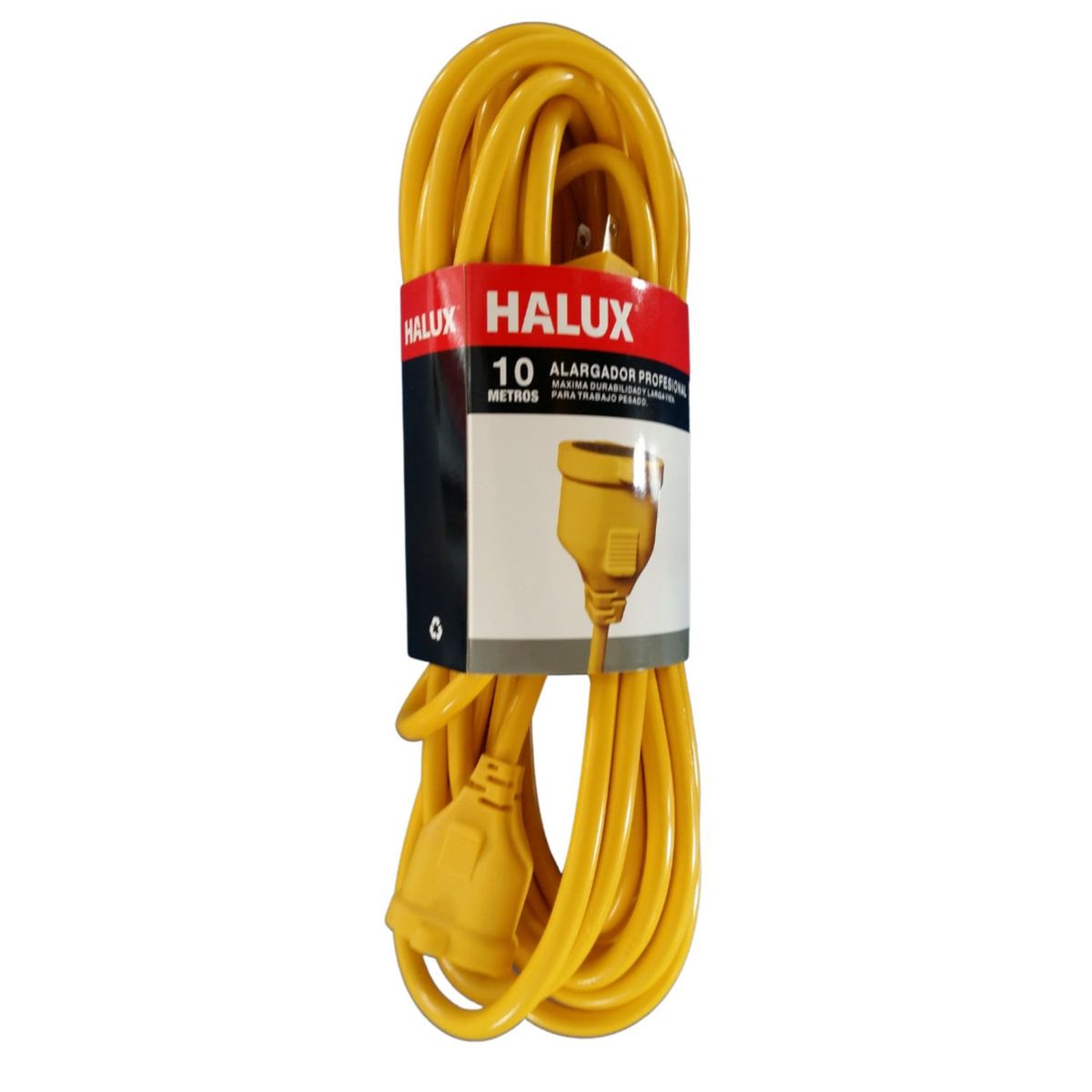 HALUX - Extensión eléctrica 10 Metros 1 Toma Amarillo