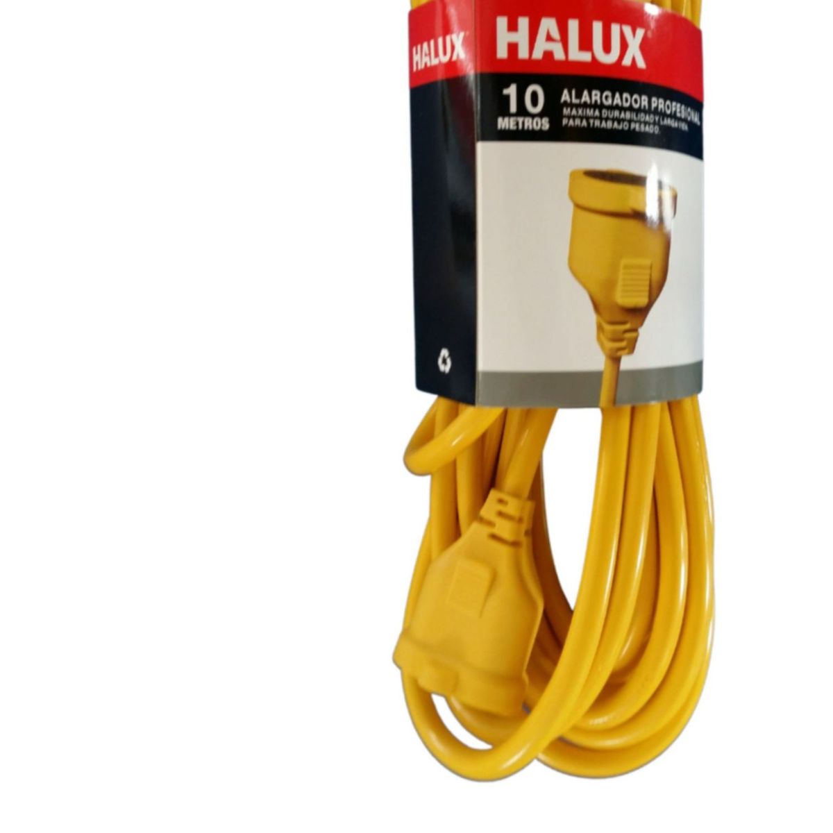 HALUX - Extensión eléctrica 10 Metros 1 Toma Amarillo