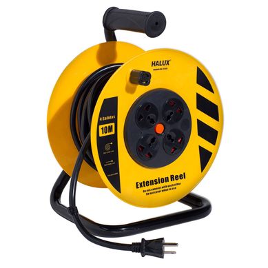 Extensin Carrete 4 Tomas 10 Metros Amarillo