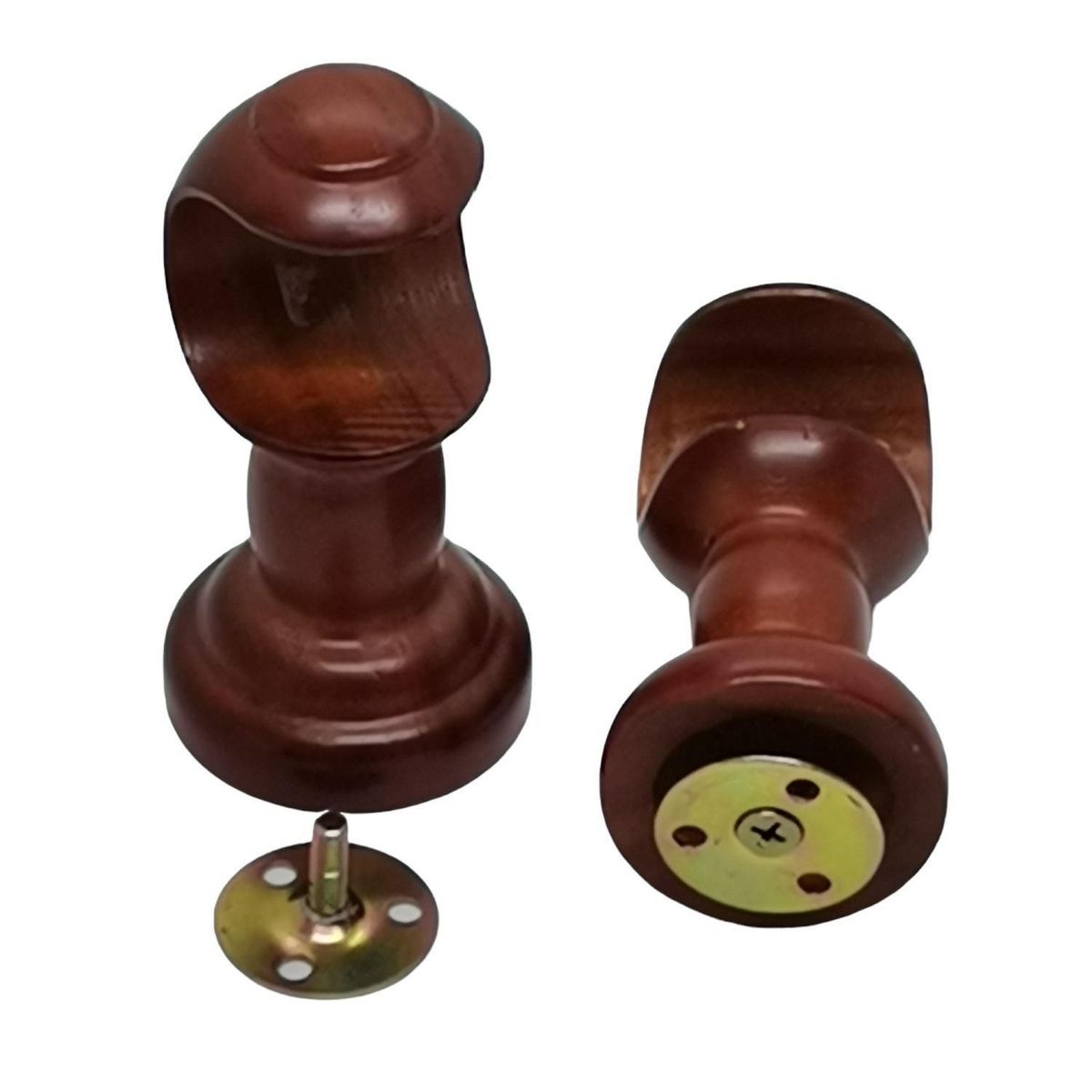 METALHSA - Soporte simple Muro madera chocolate 35mm (2un)