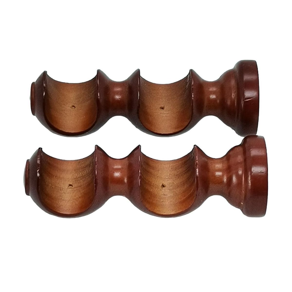 METALHSA - Soporte doble Muro madera chocolate 35mm (2un)