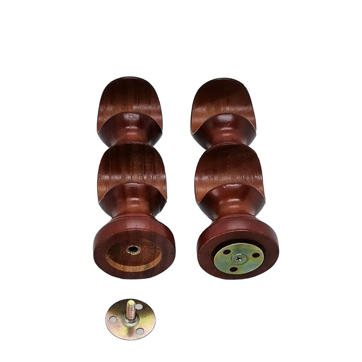 METALHSA - Soporte doble Muro madera chocolate 35mm (2un)