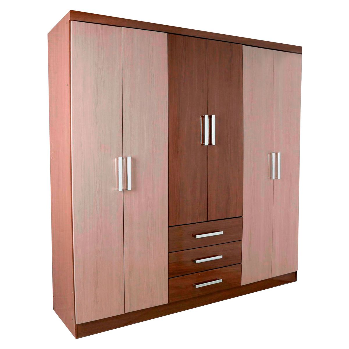 JUST HOME COLLECTION - Ropero 6 puertas 3 cajones Moca