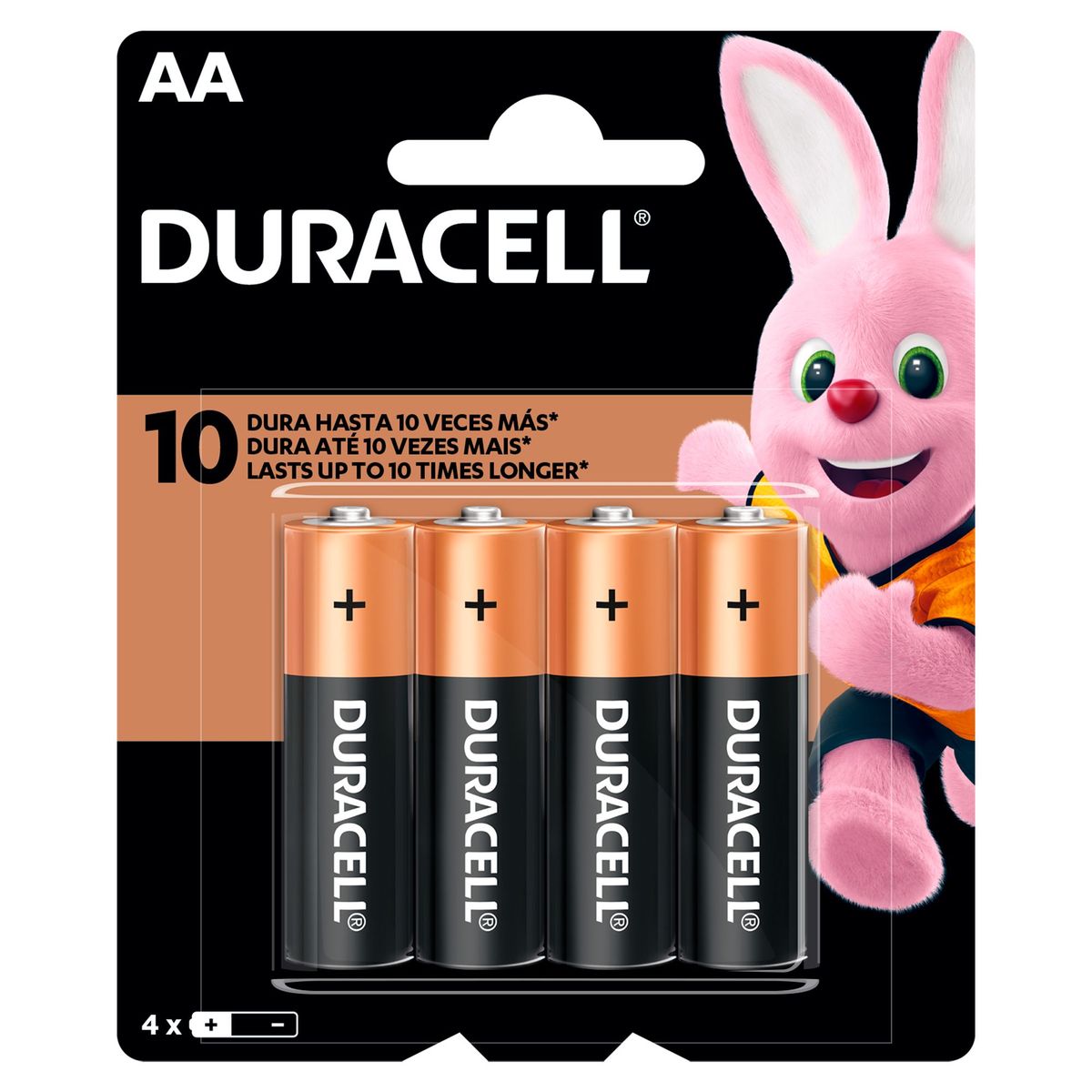 DURACELL - Pack de 4 pilas alcalinas AA 1.5V Duracell