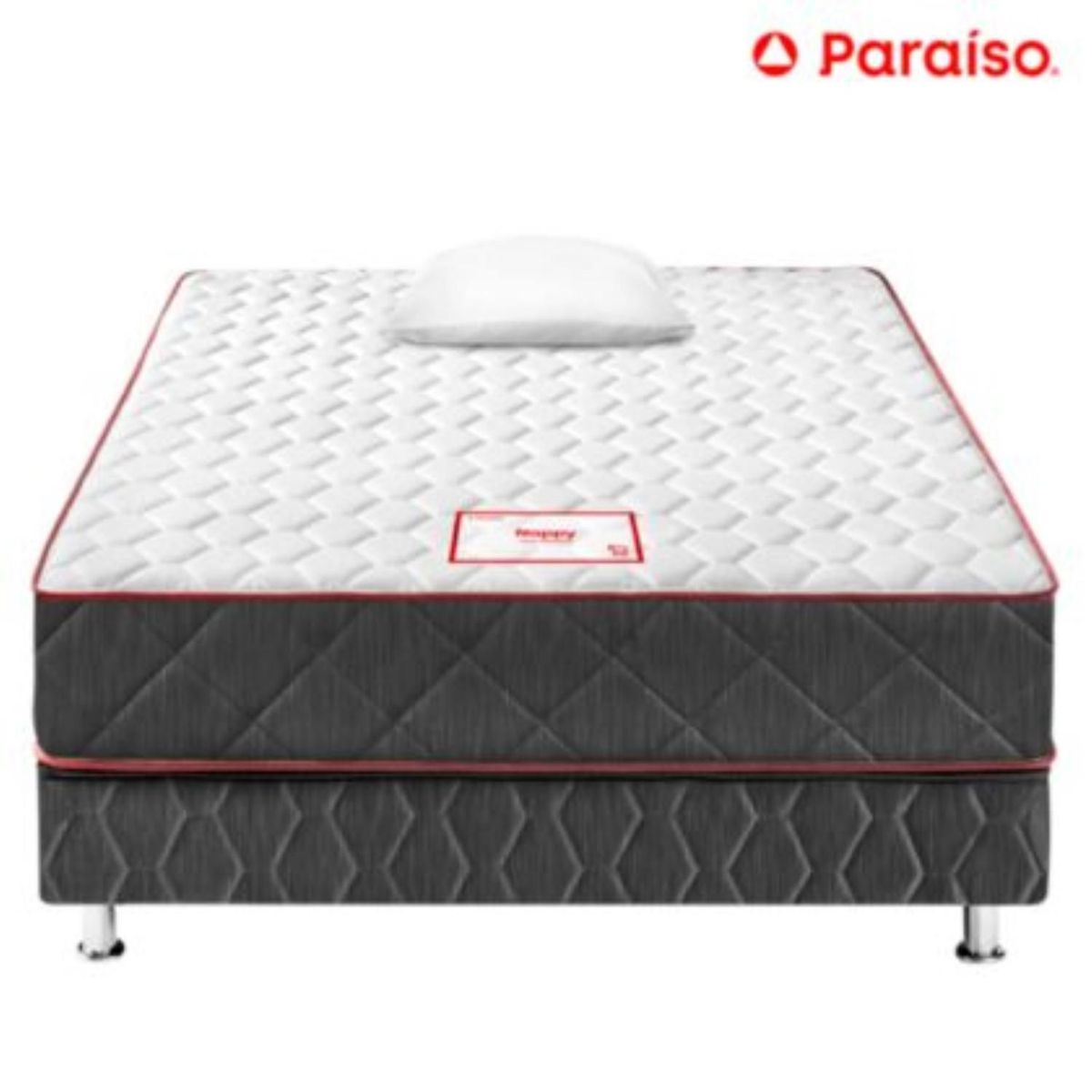 PARAISO - Cama Paraíso Nappy 1.5 Plazas Plomo
