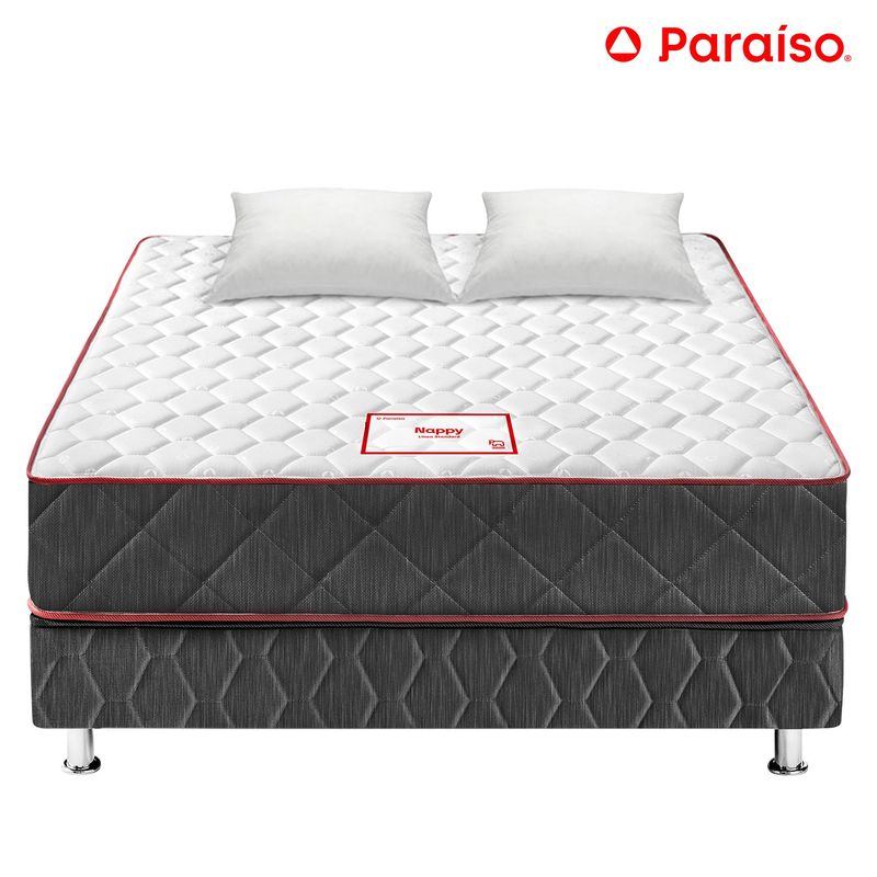 PARAISO - Cama Paraíso Nappy 2 Plazas Plomo