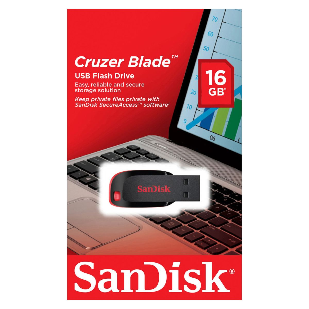SANDISK - USB Cruzer 16GB Sandisk Negro