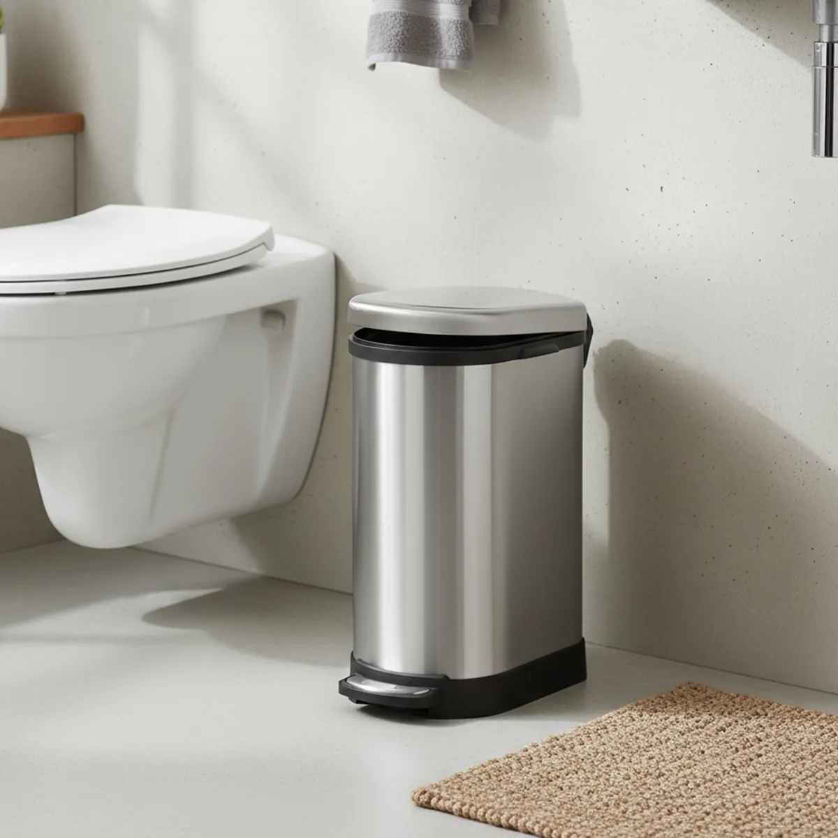Papelera Rectangular con Pedal Quiet Closet 10L, marca JUST HOME COLLECTION - Foto Principal