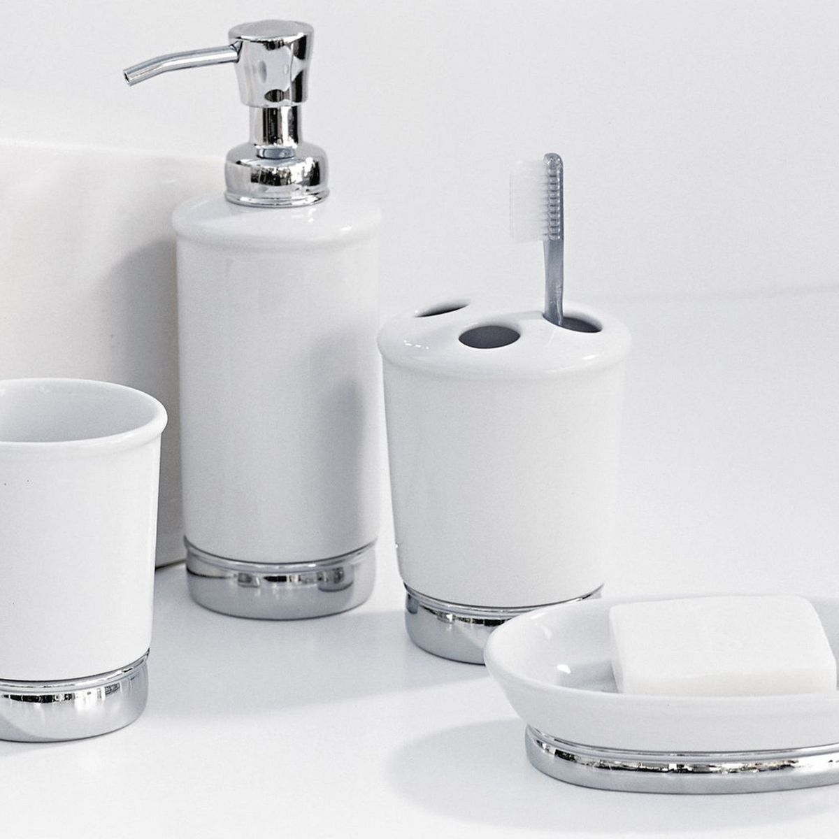 INTERDESIGN - Jabonera de Cerámica York Blanca