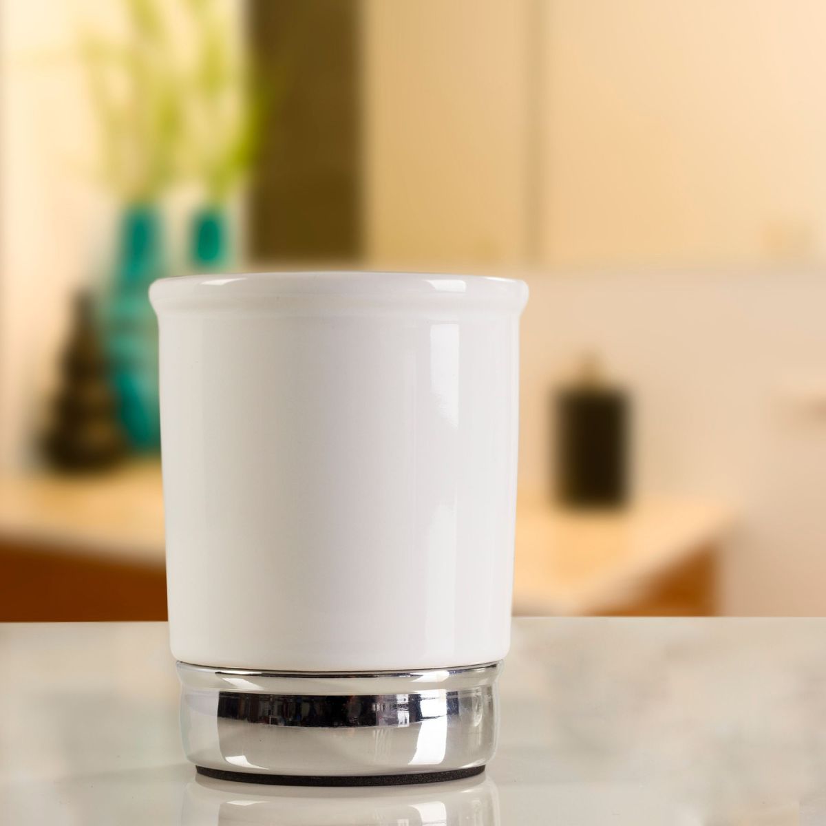 INTERDESIGN - Vaso para Baño de Cerámica York Blanco