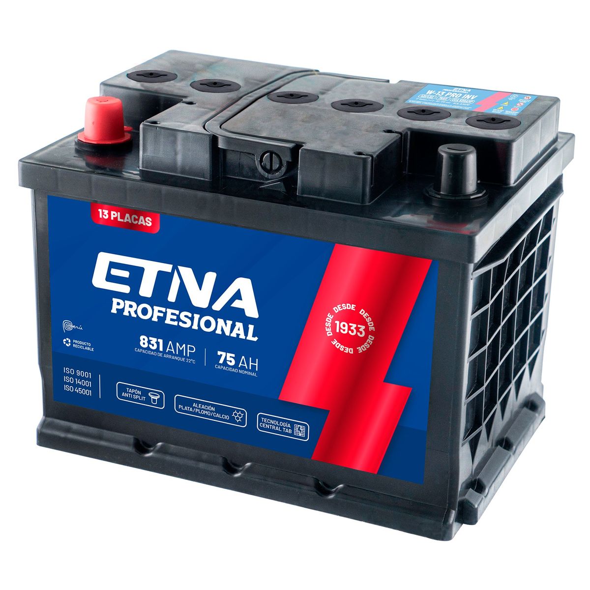 ETNA - Batería para Auto 13 Placas 75Ah W-13 PRO INV
