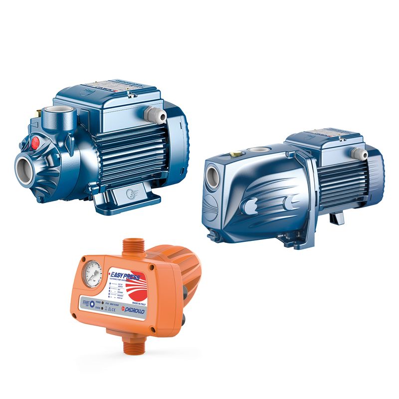  - Electrobomba Jet Autocebante Pedrollo JSWM 1B 0.65 HP 60 L/min + Electrobomba Periférica Pedrollo PKM60 0.5 HP 40 L/min + Regulador De Presion Easypress-I 220V.  1.5 Bar  10A 1.0 Hp.