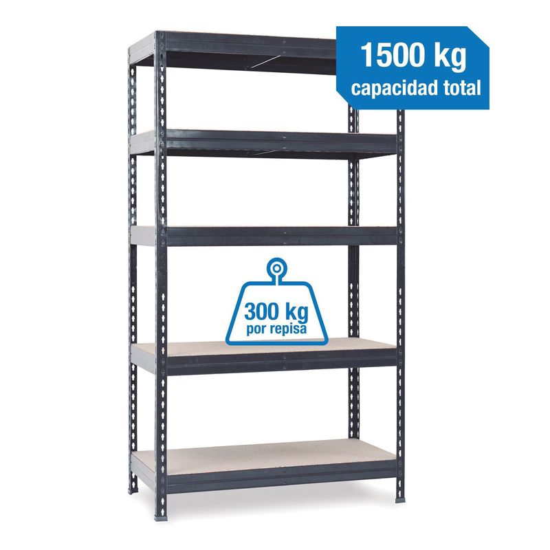 FIXSER - Estante de metal/madera 50x100x192cm Antr 1500 kg