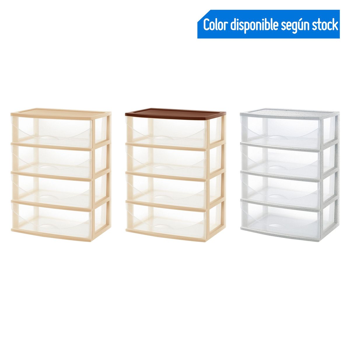 POLINPLAST - Cómoda Happy Plástica 4 Cajones Multicolor 50x55x79.5cm